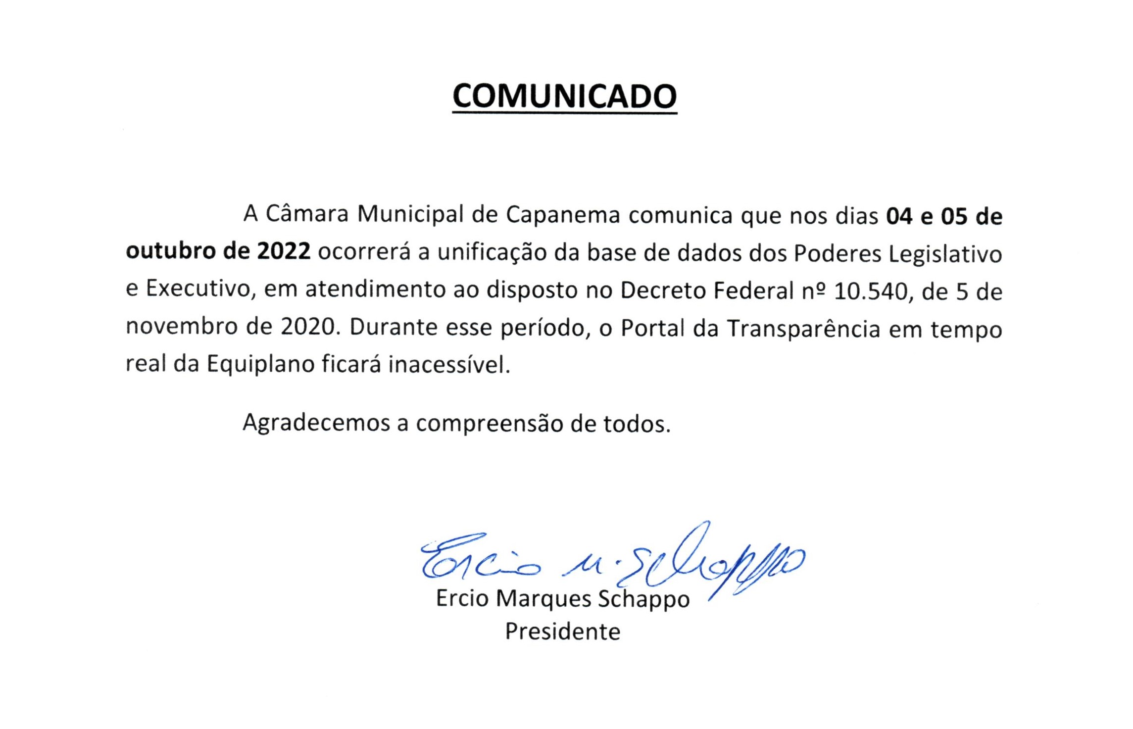 Comunicado Sistema