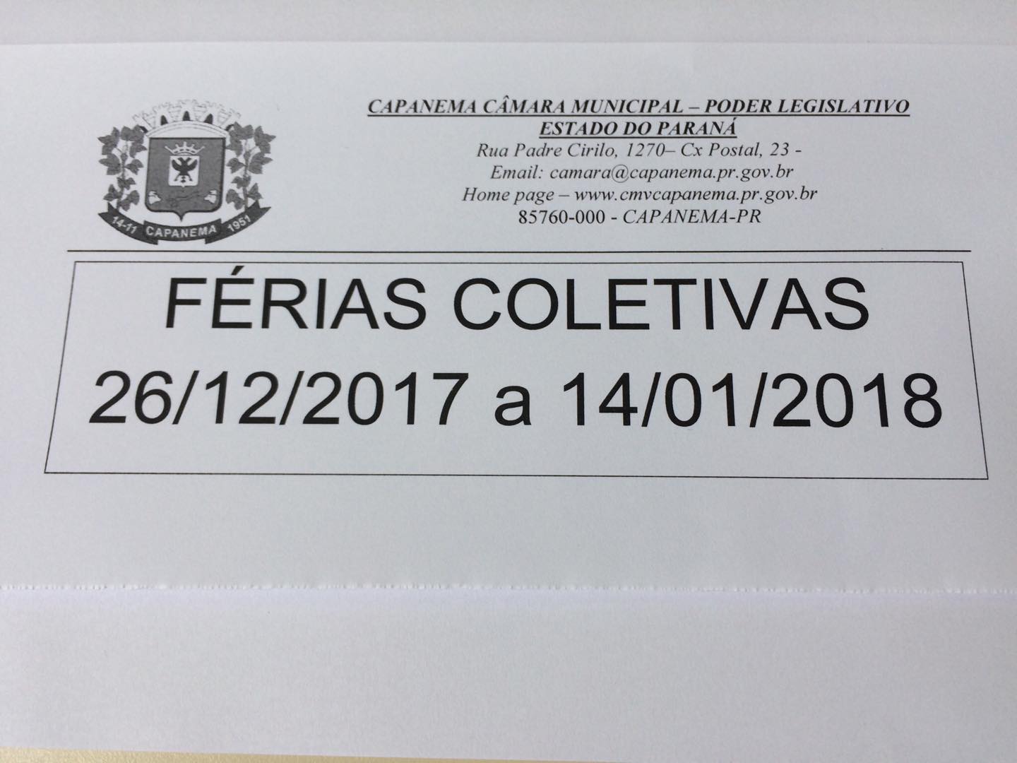 FÉRIAS COLETIVAS