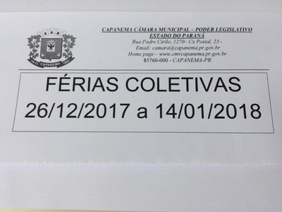 FÉRIAS COLETIVAS